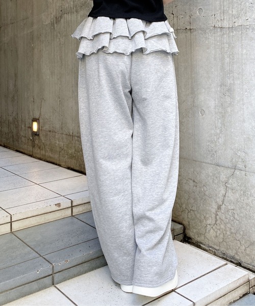 INGNI(イング)の「フリルスウェットパンツ(スウェットパンツ・レディース・チャコールグレー/グレー・FREE)」の9枚目の写真