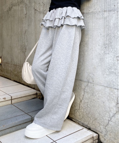 INGNI(イング)の「フリルスウェットパンツ(スウェットパンツ・レディース・チャコールグレー/グレー・FREE)」の7枚目の写真