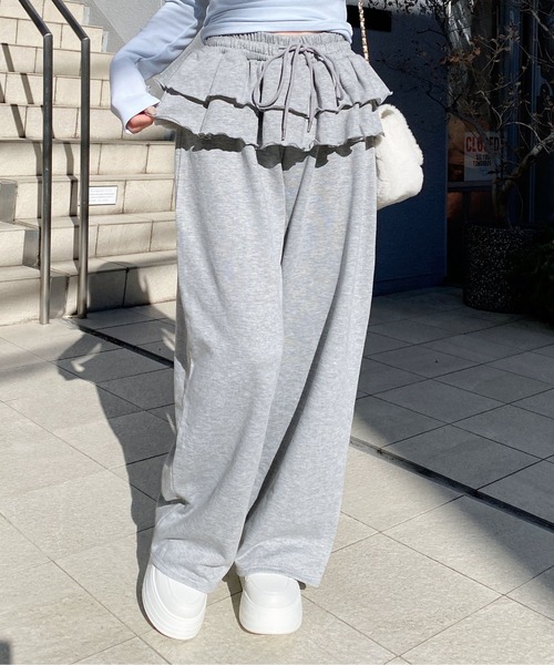 INGNI(イング)の「フリルスウェットパンツ(スウェットパンツ・レディース・チャコールグレー/グレー・FREE)」の10枚目の写真