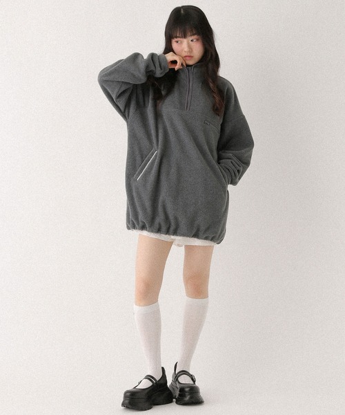 Heather(ヘザー)の「ハーフZIPフリースミニワンピース 636610(ワンピース・レディース・ネイビー/チャコールグレー・FREE)」の16枚目の写真