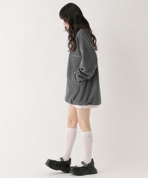 Heather(ヘザー)の「ハーフZIPフリースミニワンピース 636610(ワンピース・レディース・ネイビー/チャコールグレー・FREE)」の17枚目の写真