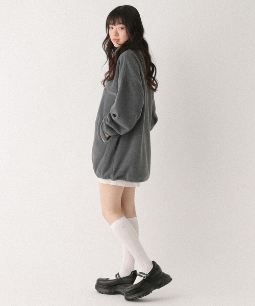 Heather(ヘザー)の「ハーフZIPフリースミニワンピース 636610(ワンピース・レディース・ネイビー/チャコールグレー・FREE)」の18枚目の写真