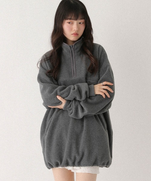 Heather(ヘザー)の「ハーフZIPフリースミニワンピース 636610(ワンピース・レディース・ネイビー/チャコールグレー・FREE)」の19枚目の写真