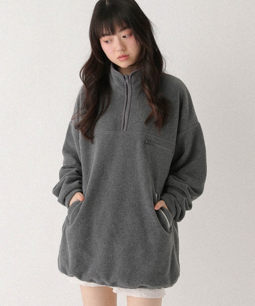 Heather(ヘザー)の「ハーフZIPフリースミニワンピース 636610(ワンピース・レディース・ネイビー/チャコールグレー・FREE)」の20枚目の写真