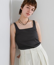 select MOCA | 【機能素材】カップ付きスクエアネックテレコタンクトップ(タンクトップ)