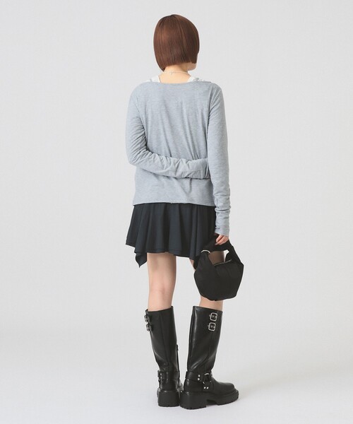 Ray BEAMS（レイビームス）の「キャミソール レイヤード ギャザー Tシャツ（Tシャツ/カットソー・レディース・クリーム/シルバー・ONE SIZE）」の5枚目の写真