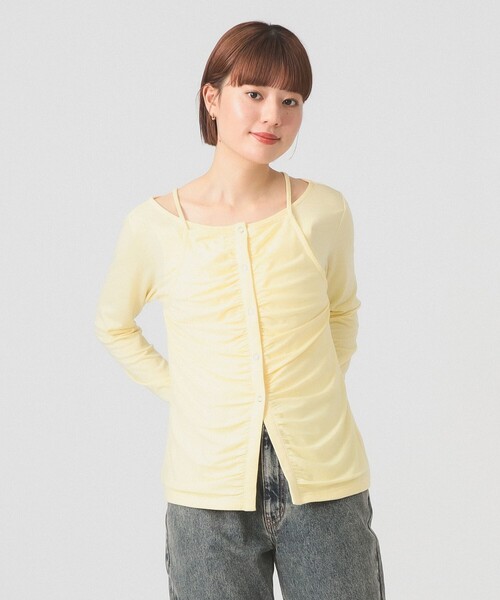 Ray BEAMS（レイビームス）の「キャミソール レイヤード ギャザー Tシャツ（Tシャツ/カットソー・レディース・クリーム/シルバー・ONE SIZE）」の10枚目の写真