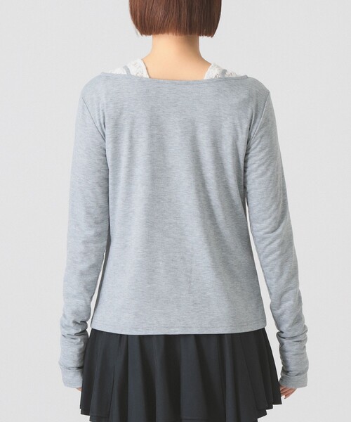 Ray BEAMS（レイビームス）の「キャミソール レイヤード ギャザー Tシャツ（Tシャツ/カットソー・レディース・クリーム/シルバー・ONE SIZE）」の13枚目の写真