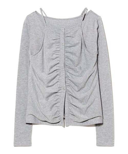 Ray BEAMS(レイビームス)の「キャミソール レイヤード ギャザー Tシャツ(Tシャツ/カットソー・レディース・クリーム/シルバー・ONE SIZE)」の6枚目の写真