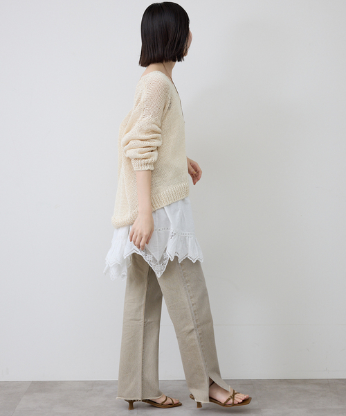 SLOBE IENA(スローブイエナ)の「リバーレースキャミワンピース(シャツ/ブラウス・レディース・ブラック/ホワイト・FREE)」の17枚目の写真