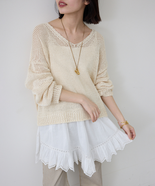 SLOBE IENA(スローブイエナ)の「リバーレースキャミワンピース(シャツ/ブラウス・レディース・ブラック/ホワイト・FREE)」の19枚目の写真