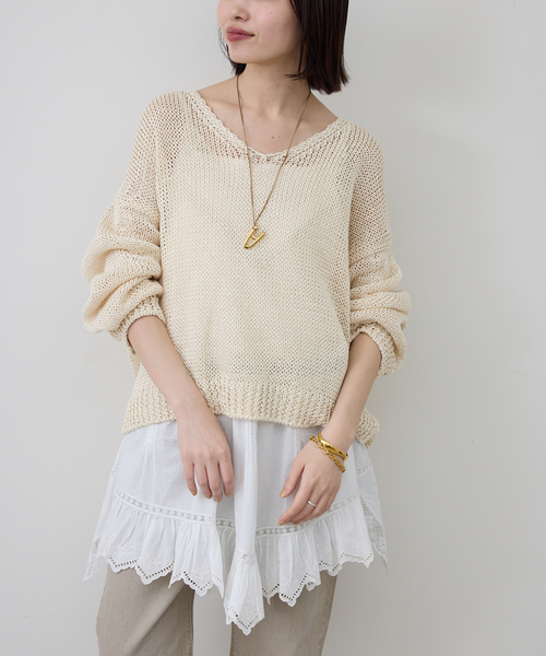 SLOBE IENA(スローブイエナ)の「リバーレースキャミワンピース(シャツ/ブラウス・レディース・ブラック/ホワイト・FREE)」の20枚目の写真