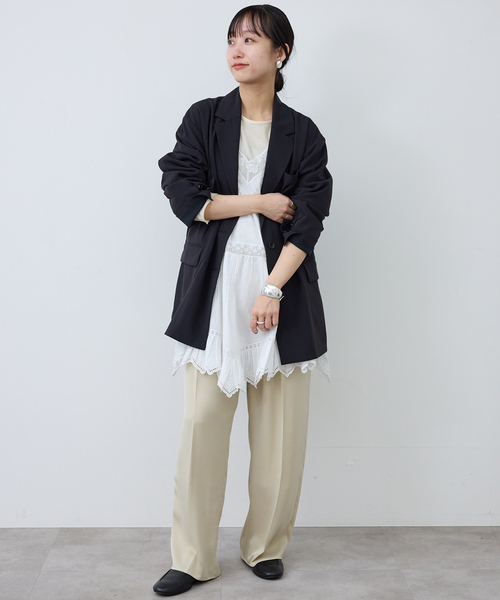 SLOBE IENA(スローブイエナ)の「リバーレースキャミワンピース(シャツ/ブラウス・レディース・ブラック/ホワイト・FREE)」の22枚目の写真