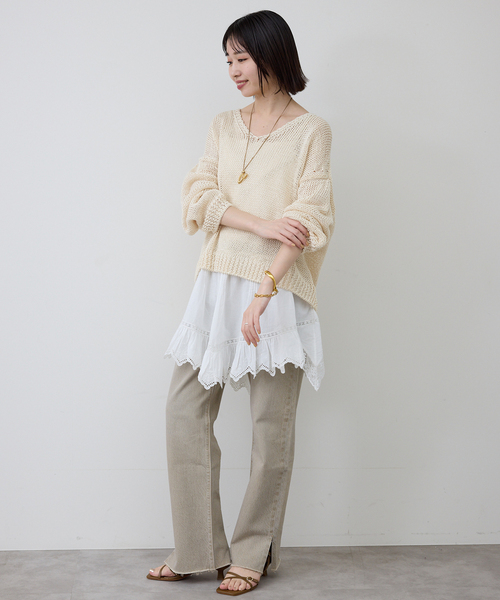 SLOBE IENA(スローブイエナ)の「リバーレースキャミワンピース(シャツ/ブラウス・レディース・ブラック/ホワイト・FREE)」の14枚目の写真