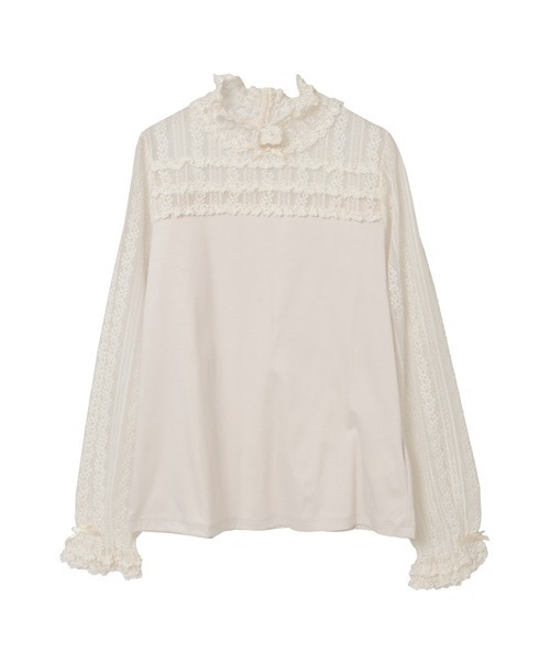 PINK HOUSE(ピンクハウス)の「ウーリーレース使いカットソー(Tシャツ/カットソー・レディース・ブラック/キナリ/ミント・MEDIUM/LARGE)」の2枚目の写真