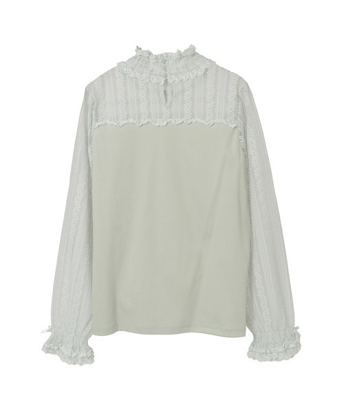 PINK HOUSE(ピンクハウス)の「ウーリーレース使いカットソー(Tシャツ/カットソー・レディース・ブラック/キナリ/ミント・MEDIUM/LARGE)」の6枚目の写真