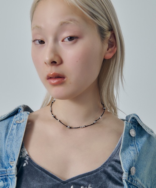 GOLDY（ゴールディ）の「ブラック スレッド ドット チョーカー（ネックレス・レディース・シルバー/ブラック・FREE）」の9枚目の写真