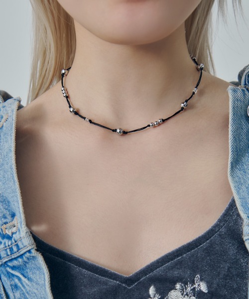 GOLDY（ゴールディ）の「ブラック スレッド ドット チョーカー（ネックレス・レディース・シルバー/ブラック・FREE）」の10枚目の写真