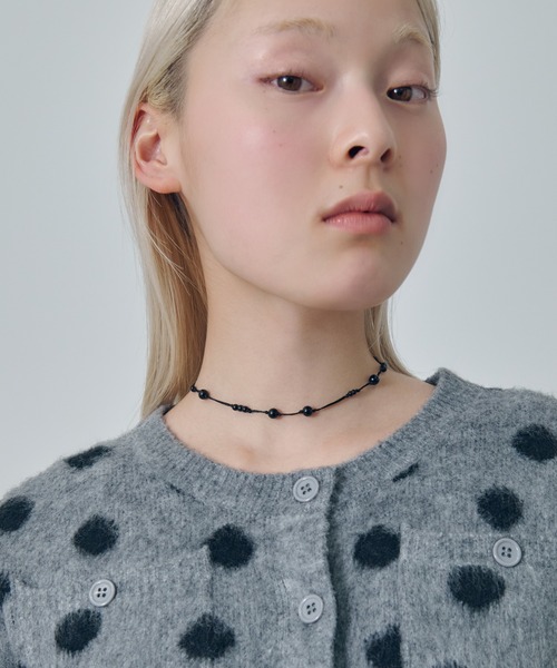 GOLDY（ゴールディ）の「ブラック スレッド ドット チョーカー（ネックレス・レディース・シルバー/ブラック・FREE）」の5枚目の写真
