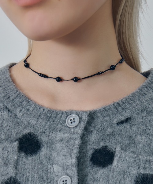 GOLDY（ゴールディ）の「ブラック スレッド ドット チョーカー（ネックレス・レディース・シルバー/ブラック・FREE）」の6枚目の写真