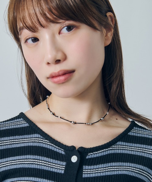 GOLDY（ゴールディ）の「ブラック スレッド ドット チョーカー（ネックレス・レディース・シルバー/ブラック・FREE）」の7枚目の写真