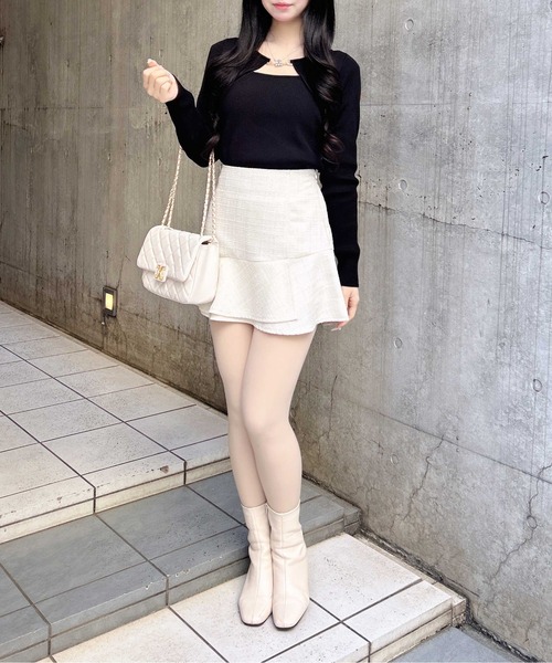 INGNI（イング）の「ビット付デコルテオープンリブニット（ニット/セーター・レディース・オフホワイト/ピンク/サックスブルー/ブラック・M）」の17枚目の写真