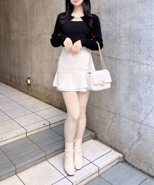 INGNI（イング）の「ビット付デコルテオープンリブニット（ニット/セーター・レディース・オフホワイト/ピンク/サックスブルー/ブラック・M）」の18枚目の写真