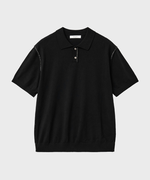 NOIRER（ノイア）の「ローカットポロニット（ブラック）（ニット/セーター・メンズ・その他・48/50/52）」の6枚目の写真
