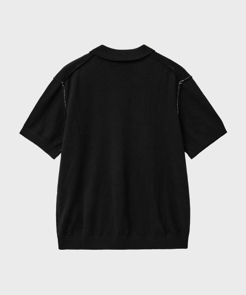 NOIRER（ノイア）の「ローカットポロニット（ブラック）（ニット/セーター・メンズ・その他・48/50/52）」の7枚目の写真