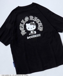 HELLO KITTY CIRCLE LOGO TEE/ハローキティ ロゴバックプリントTシャツ/ラインストーン ピチT・ビッグシルエット