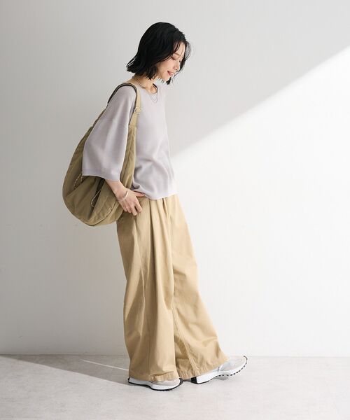 Green　Parks（グリーンパークス）の「ドロストワンショルダーバッグ（ショルダーバッグ・レディース・ブラック/ベージュ・FREE）」の6枚目の写真