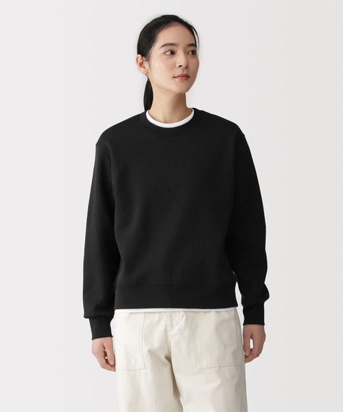 無印良品（ムジルシリョウヒン）の「婦人　スウェットシャツ（スウェット・レディース・ブラック/ライトピンク/オフホワイト/グレー/ダークグレー/ブルー系/ライトグリーン・M/L/XL/S）」の2枚目の写真