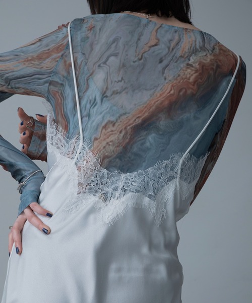 VACANCY(ヴァカンシー)の「レースドッキングアシンメトリーキャミワンピース(ワンピース・レディース・ホワイト/ブラック/カーキ・FREE)」の10枚目の写真