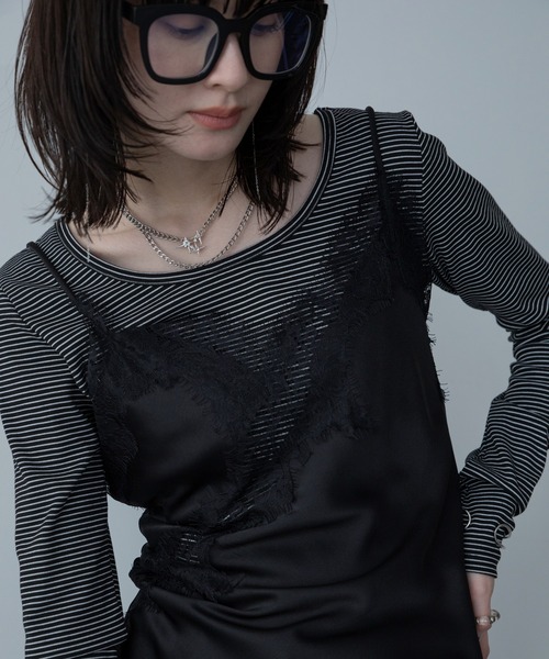 VACANCY(ヴァカンシー)の「レースドッキングアシンメトリーキャミワンピース(ワンピース・レディース・ホワイト/ブラック/カーキ・FREE)」の18枚目の写真