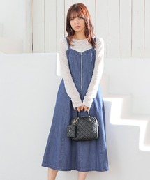 Honeys（ハニーズ）の「デニムジャンスカ（ジャンパースカート）」