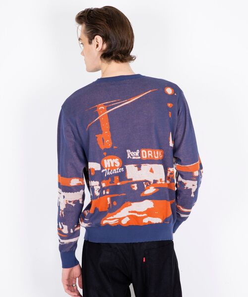 HYSTERIC GLAMOUR（ヒステリックグラマー）の「EAST VILLAGE 75ジャカード セーター（ニット/セーター・メンズ・ブラック/ネイビー・SMALL/MEDIUM/LARGE/X-LARGE）」の5枚目の写真