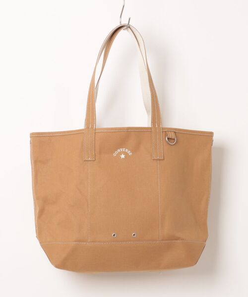 CONVERSE(コンバース)の「【CONVERSE】CV AS CANVAS TOTE BAG M / コンバース ロゴ コットンキャンバストートバッグ Mサイズ(トートバッグ・メンズ・ネイビー/レッド/グレー/ライトブラウン/オフホワイト/ブラック/ベージュ・FREE)」の4枚目の写真
