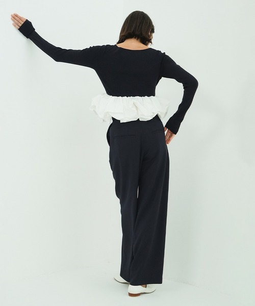 W BALLOON SHORT KNIT TOPS（ニット/セーター）｜CLANE（クラネ）の