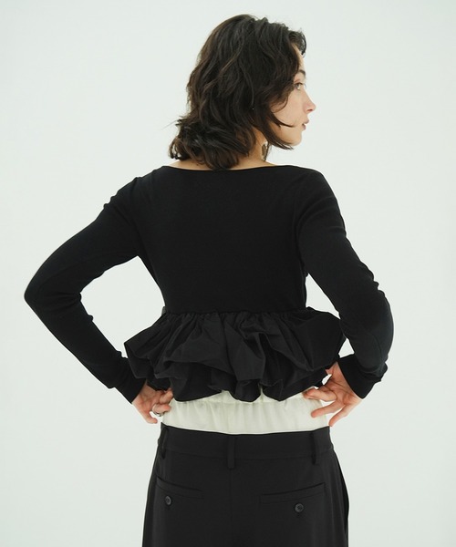 W BALLOON SHORT KNIT TOPS（ニット/セーター）｜CLANE（クラネ）の