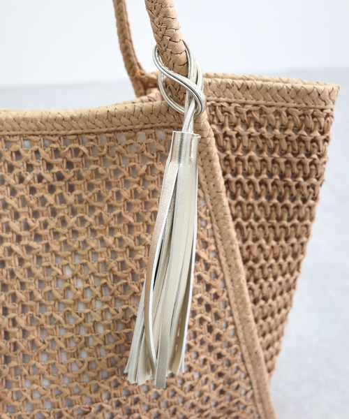 T・S・L（ティーエスエル）の「透かし編みペーパーシートトートバッグ（かごバッグ・レディース・サックスブルー/ベージュ/ラベンダー・FREE）」の19枚目の写真