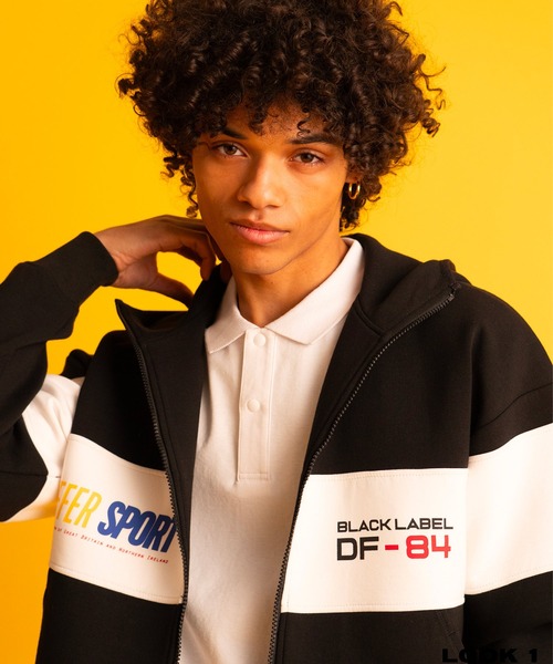 The DUFFER of ST.GEORGE(ザダファーオブセントジョージ)の「〔BLACK LABEL〕SORONA DOUBLE KNIT STAND PARKA:セットアップ対応 ソロナ ダンボールニット スタンドパーカー(パーカー・メンズ・ブラック/グレー/スミクロ・X-LARGE/LARGE/MEDIUM/SMALL)」の6枚目の写真
