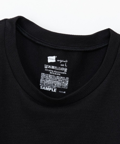 HANES(ヘインズ)の「【Hanes/ヘインズ】メンズ Hanes originalsコットンメッシュ クルーネックTシャツ(Tシャツ/カットソー・メンズ・ヘザーグレー/ブラック/ホワイト・M/L/LL)」の11枚目の写真