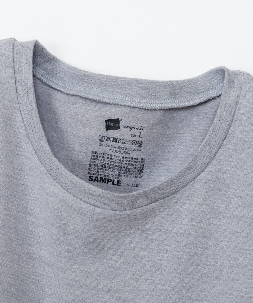 HANES(ヘインズ)の「【Hanes/ヘインズ】メンズ Hanes originalsコットンメッシュ クルーネックTシャツ(Tシャツ/カットソー・メンズ・ヘザーグレー/ブラック/ホワイト・M/L/LL)」の18枚目の写真
