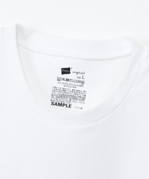 HANES(ヘインズ)の「【Hanes/ヘインズ】メンズ Hanes originalsコットンメッシュ クルーネックTシャツ(Tシャツ/カットソー・メンズ・ヘザーグレー/ブラック/ホワイト・M/L/LL)」の6枚目の写真