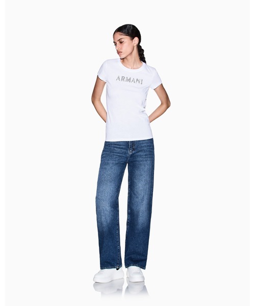 ARMANI EXCHANGE(アルマーニエクスチェンジ)の「【A|X アルマーニ エクスチェンジ】AXロゴ 半袖クルーネックTシャツ/SLIM(Tシャツ/カットソー・レディース・ホワイト/サンドベージュ/ブラック・X-SMALL/X-LARGE/SMALL/MEDIUM/LARGE)」の8枚目の写真