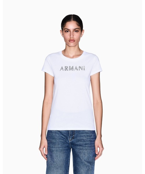 ARMANI EXCHANGE(アルマーニエクスチェンジ)の「【A|X アルマーニ エクスチェンジ】AXロゴ 半袖クルーネックTシャツ/SLIM(Tシャツ/カットソー・レディース・ホワイト/サンドベージュ/ブラック・X-SMALL/X-LARGE/SMALL/MEDIUM/LARGE)」の16枚目の写真