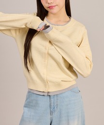 フェイクレイヤードカーディガン