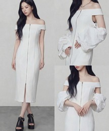 DURAS（デュラス）の「バルーン付け袖+フルジップワンピース（ワンピース）」