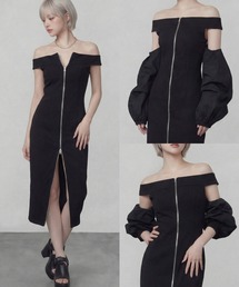 DURAS（デュラス）の「バルーン付け袖+フルジップワンピース（ワンピース）」