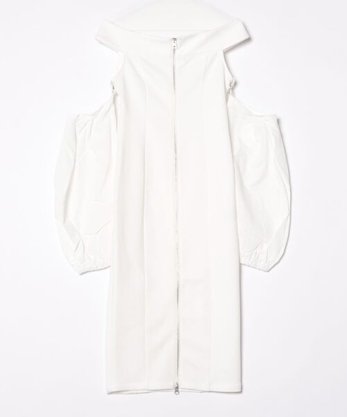 DURAS（デュラス）の「バルーン付け袖+フルジップワンピース（ワンピース・レディース・グレー/ブラック/ホワイト・FREE）」の15枚目の写真